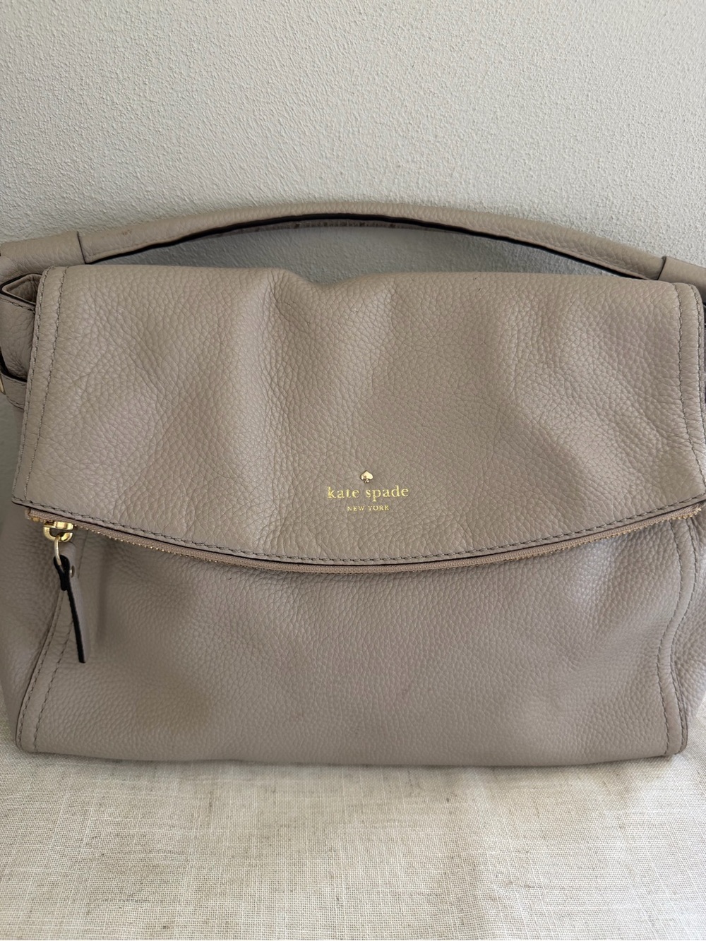 kate spade NY Cobble Hill Minka Taupe Pebbled Leather Shoulder Bag - Picture 2 of 13